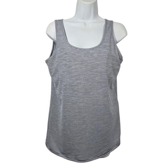 Duluth Trading Co Women's Pier Genius Shelf Bra Tank Navy/White Size L - Picture 1 of 9